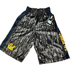 UC Berkeley Cal Golden Bears Elastic Waist Camo Abstract Shorts Youth Boys XS